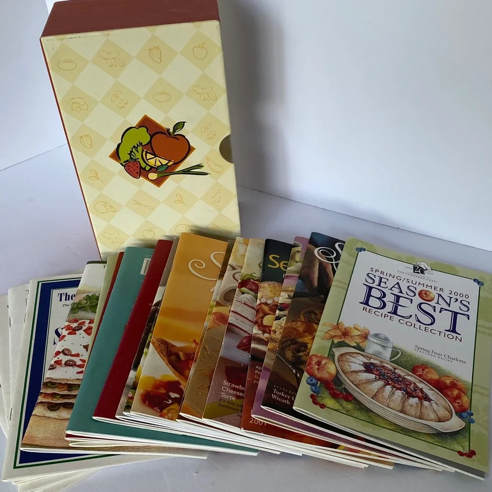 Pampered Chef Season's Best Recipe Collection Lot 19 Booklets Sleeve Box